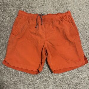 The North Face Mens Elastic Waist Drawstring Swim Trunks Orange Size M